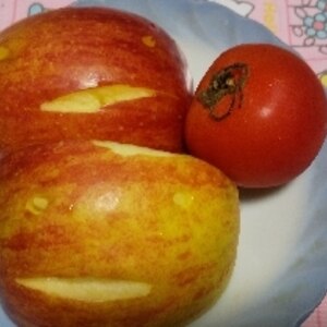 ハロウィンの朝食に☆りんご飾り！